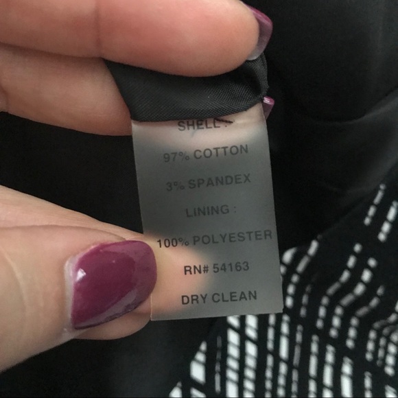 Calvin Klein Black White Back Zipper Pencil Skirt - Picture 3 of 4